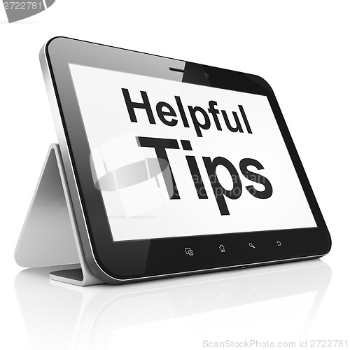 Image of Education concept: Helpful Tips on tablet pc computer