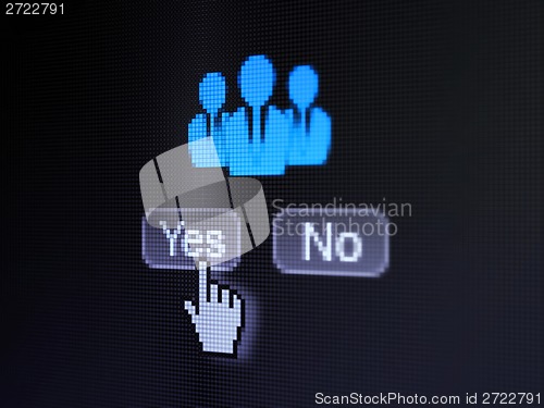 Image of Advertising concept: Business People on digital computer screen