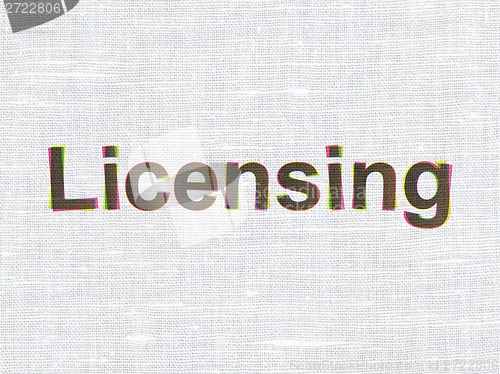Image of Law concept: Licensing on fabric texture background