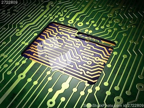 Image of Business concept: Folder on circuit board background