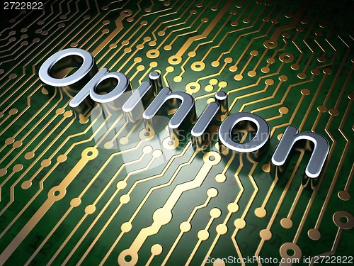 Image of Advertising concept: Opinion on circuit board background