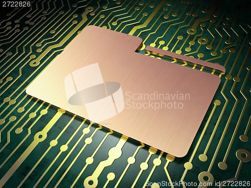 Image of Business concept: Folder on circuit board background