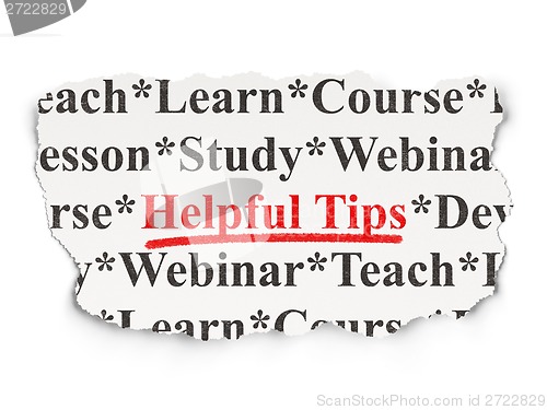 Image of Education concept: Helpful Tips on Paper background