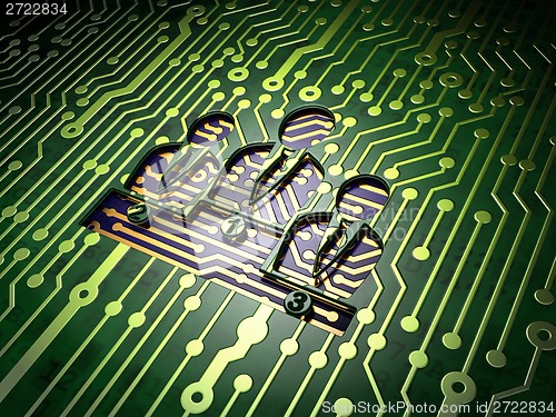 Image of News concept: Business Team on circuit board background
