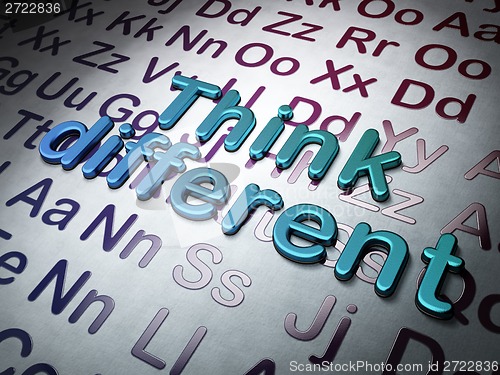 Image of Education concept:  Think Different on Alphabet background