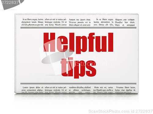 Image of Education concept: newspaper headline Helpful Tips