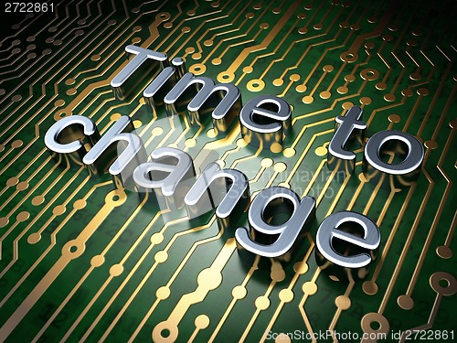 Image of Time concept: Time to Change on circuit board background