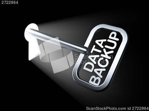 Image of Information concept: Data Backup on key