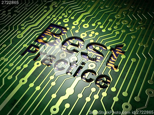 Image of Education concept: Best Practice on circuit board background