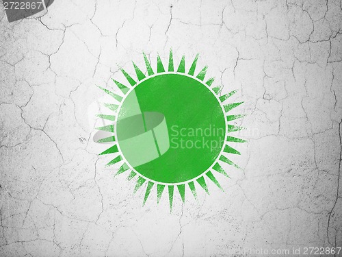 Image of Vacation concept: Sun on wall background
