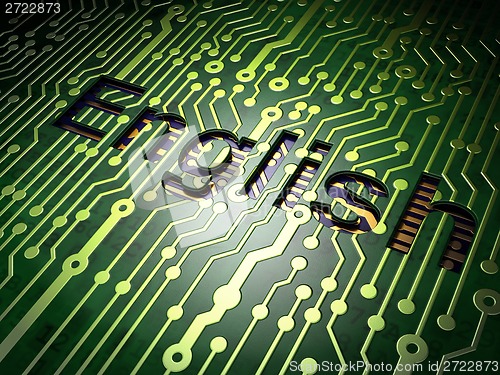 Image of Education concept: English on circuit board background