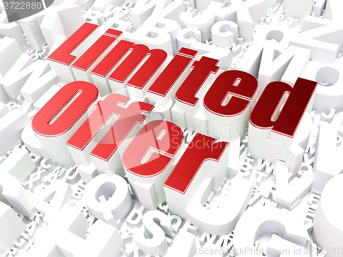 Image of Business concept: Limited Offer on alphabet background