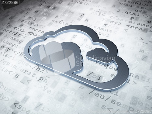 Image of Cloud technology concept: Silver Cloud on digital background