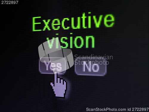 Image of Finance concept: Executive Vision on digital computer screen