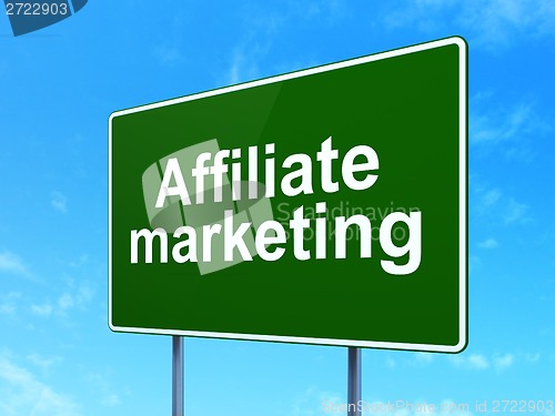 Image of Business concept: Affiliate Marketing on road sign background