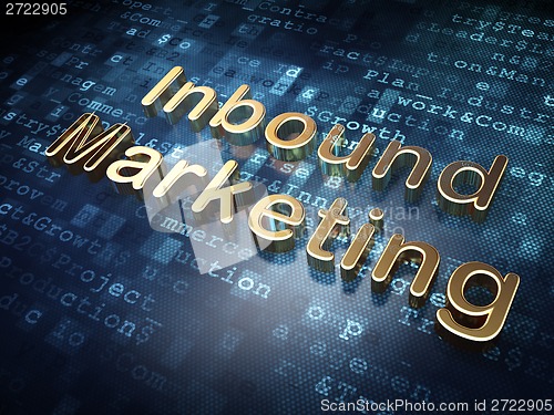 Image of Business concept: Golden Inbound Marketing on digital background