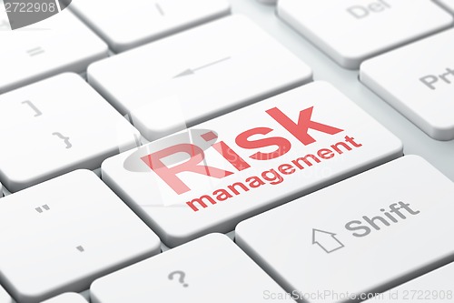Image of Business concept: Risk Management on computer keyboard background