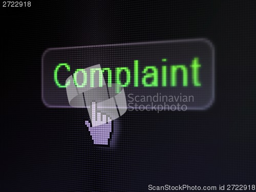 Image of Law concept: Complaint on digital button background