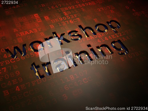 Image of Education concept: Workshop Training on digital screen background