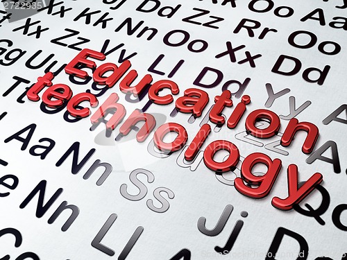 Image of Education concept:  Education Technology on Alphabet background