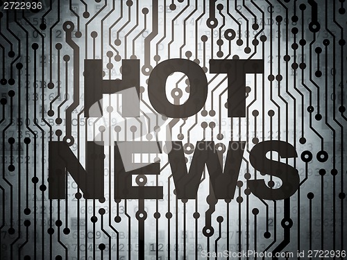 Image of News concept: circuit board with Hot News