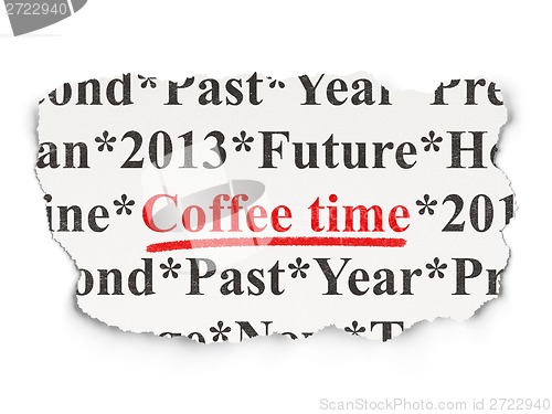 Image of Time concept: Coffee Time on Paper background