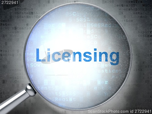 Image of Law concept: Licensing with optical glass