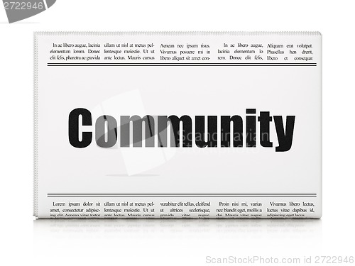Image of Social network concept: newspaper headline Community