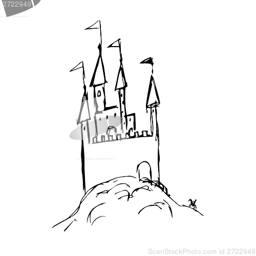 Image of Doodle style castle illustration in vector format