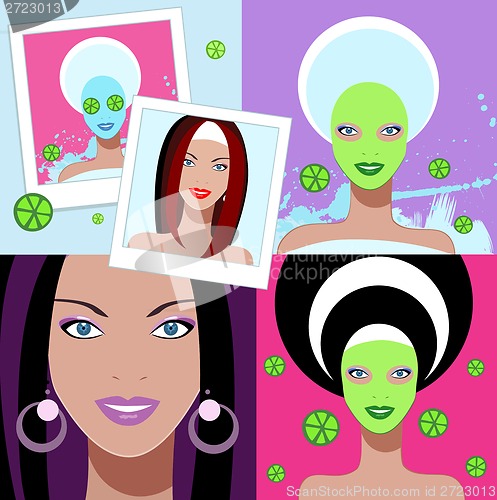 Image of Beautiful woman. Spa Facial Mask.