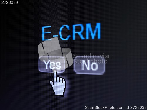 Image of Finance concept: E-CRM on digital computer screen