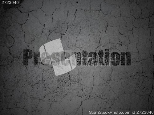 Image of Advertising concept: Presentation on grunge wall background