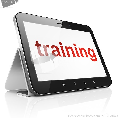 Image of Education concept: Training on tablet pc computer