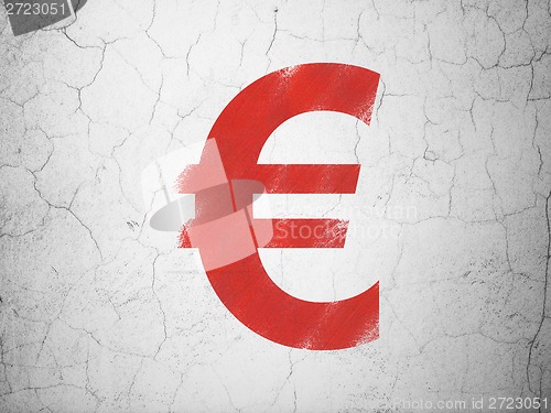 Image of Currency concept: Euro on wall background