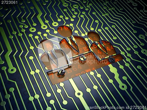 Image of Business concept: Business Team on circuit board background