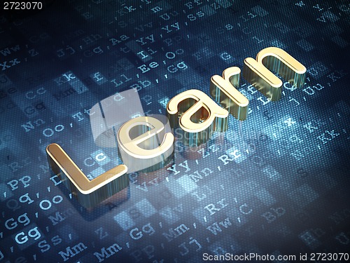 Image of Education concept: Golden Learn on digital background
