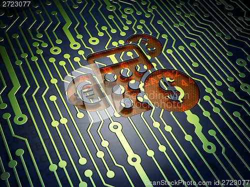 Image of Finance concept: Calculator on circuit board background