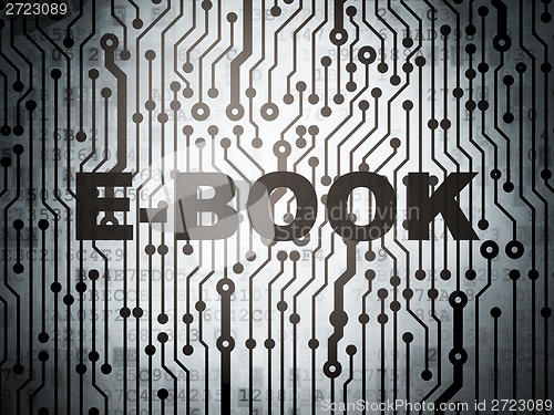 Image of Education concept: circuit board with E-Book
