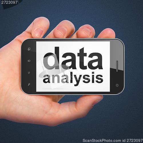 Image of Information concept: Data Analysis on smartphone
