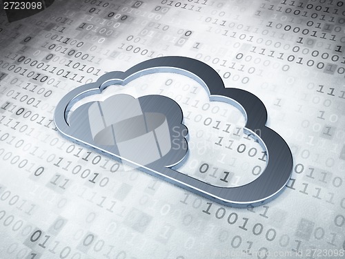 Image of Cloud computing concept: Silver Cloud on digital background