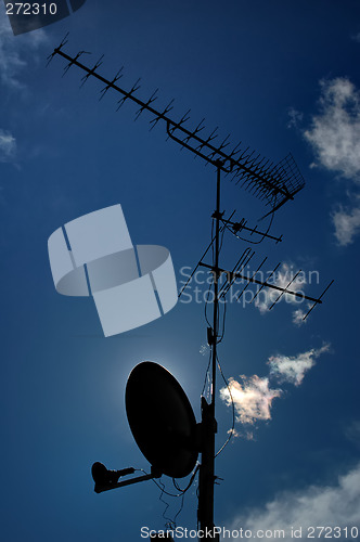 Image of Old antenna, silhouette