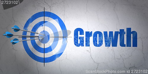 Image of Finance concept: target and Growth on wall background