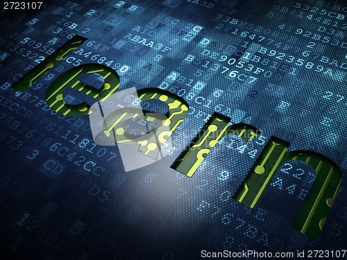 Image of Education concept: Learn on digital screen background