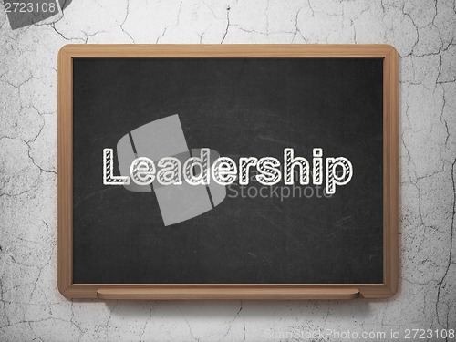Image of Business concept: Leadership on chalkboard background