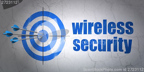Image of Privacy concept: target and Wireless Security on wall background