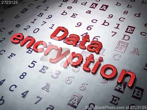 Image of Safety concept:  Data Encryption on Hexadecimal Code background