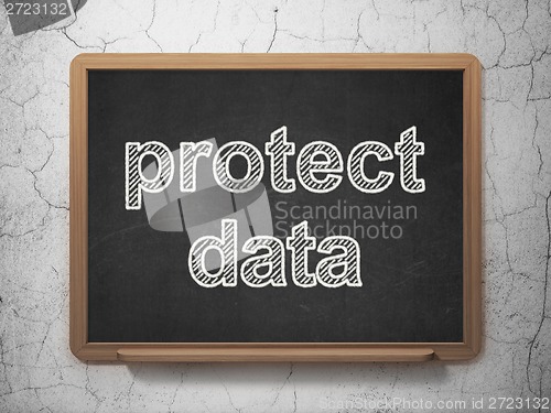 Image of Security concept: Protect Data on chalkboard background