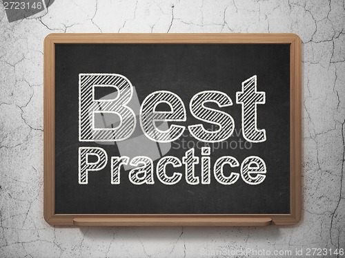 Image of Education concept: Best Practice on chalkboard background