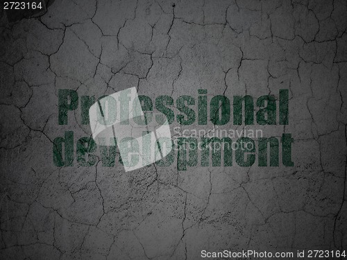Image of Education concept: Professional Development on grunge wall background