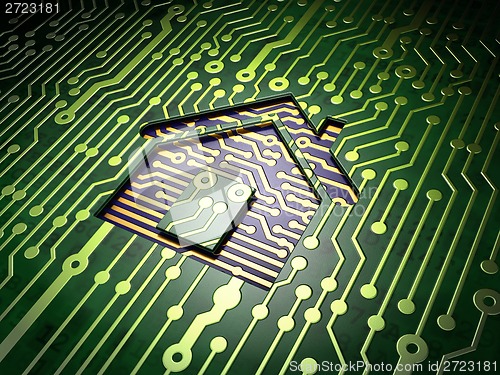 Image of Business concept: Home on circuit board background